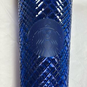 Starbucks Deep Blue Diamond-Cut Vase